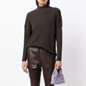 MANNING CARTELL Secret Society Asymmetric Ribbed Jumper Brown Sweater Minimal XS